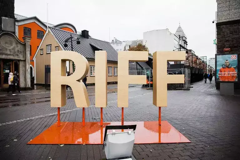 Riff logo on Austurstræti street